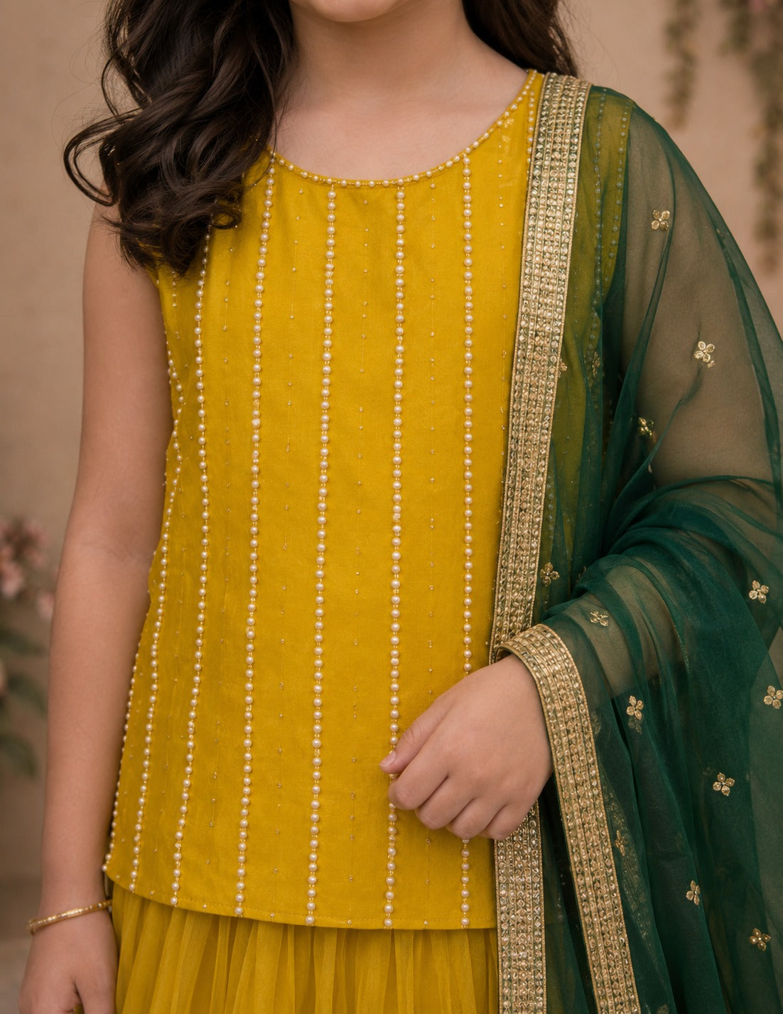 Mustard Pearl Grace Lehenga Set