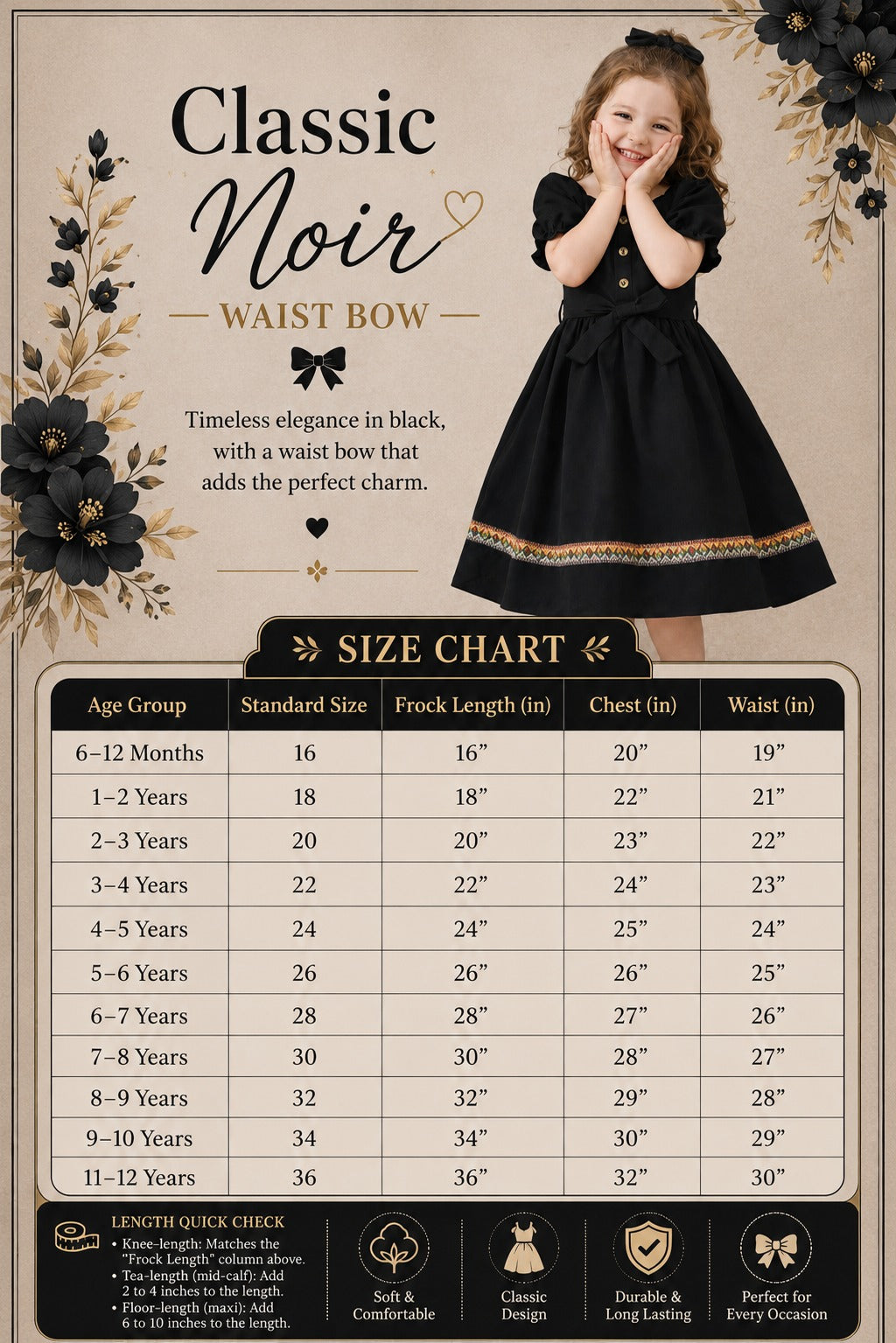 Classic Noir Waist Bow