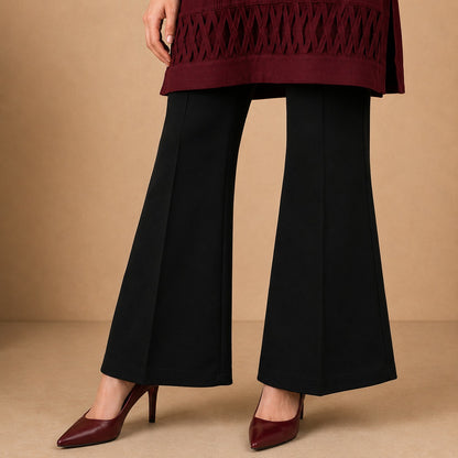 Elegant Maroon Cotton Kurti with Tassel Sleeves