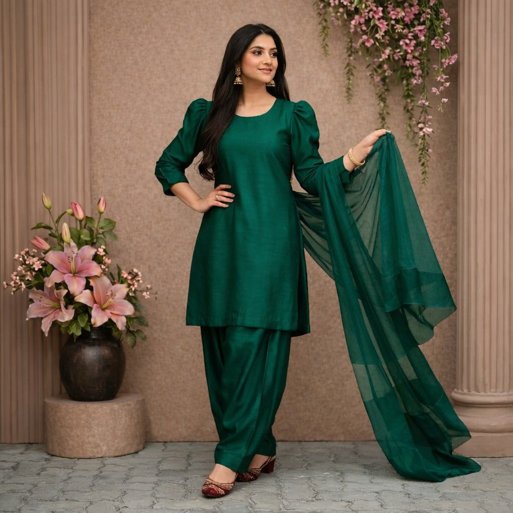 Classic Emerald Punjabi Suit