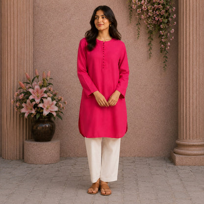 Premium Cotton Ivory Wide-Leg Trouser for Women