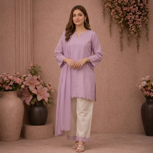 Lavender Bliss Cotton Suit
