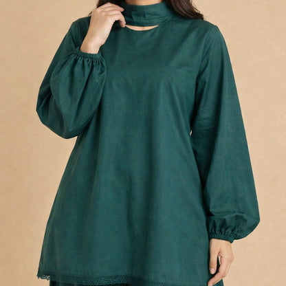 Emerald Green Cotton Co-Ord Set – 2 Piece