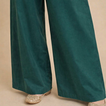 Emerald Green Cotton Co-Ord Set – 2 Piece