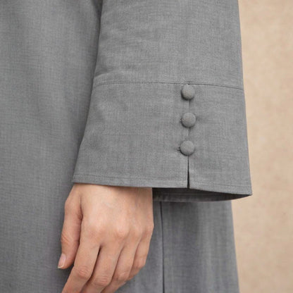 Grey Cotton Kurta Set for Women