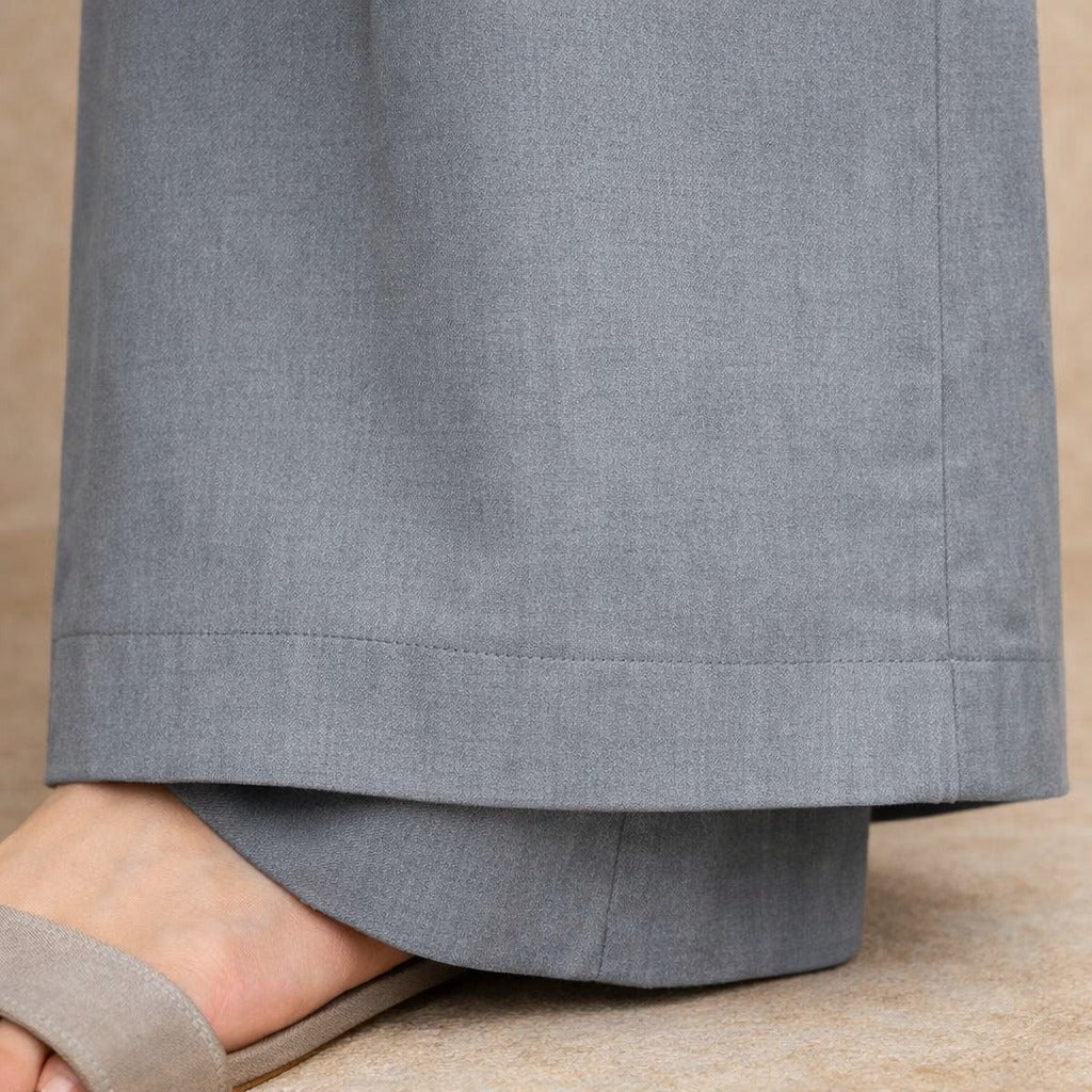 Grey Cotton Kurta Set for Women