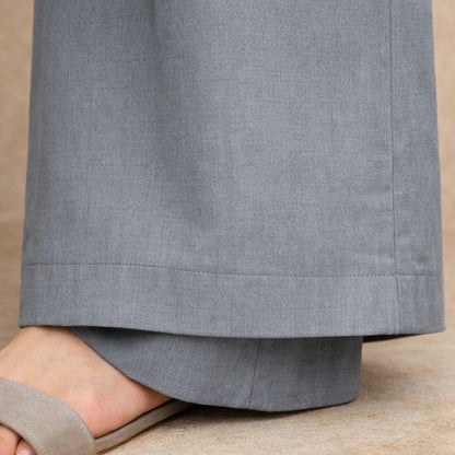 Grey Cotton Kurta Set for Women