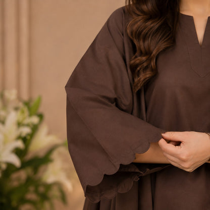 Cocoa Elegance 3-Piece Cotton Suit