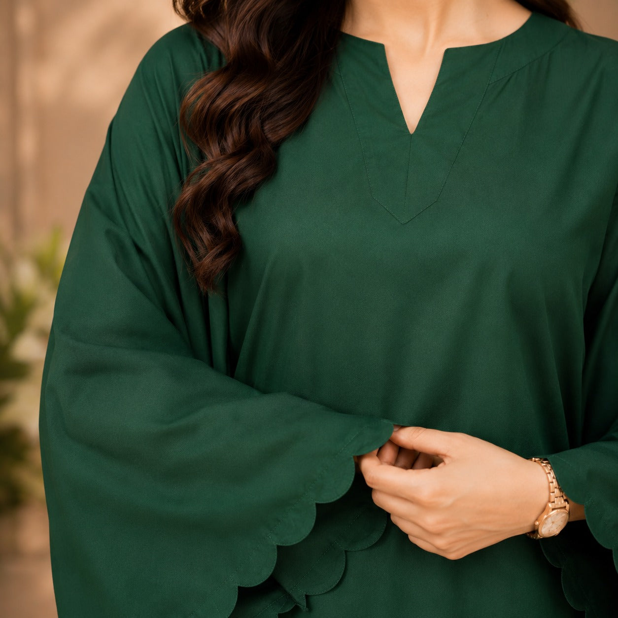 Emerald Serenity 3-Piece Cotton Suit