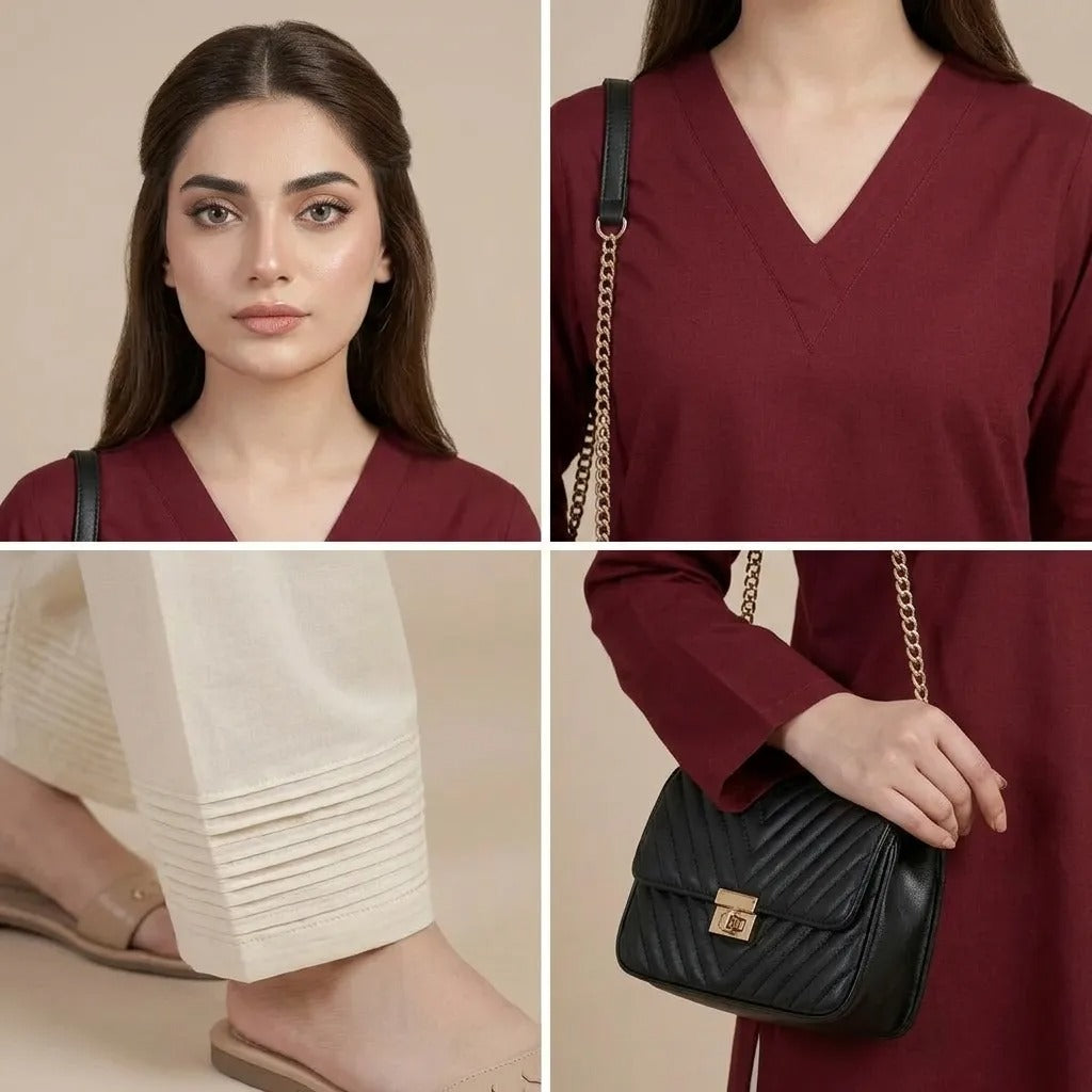 Ruby Essence Cotton Suit