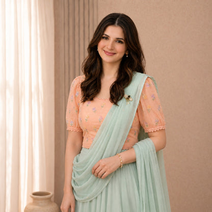 Floral Magic – Embroidered Lehenga Set