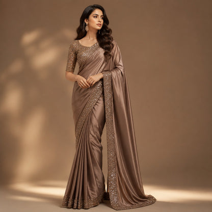 Mocha Royale Silk Saree