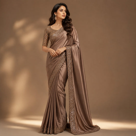 Mocha Royale Silk Saree