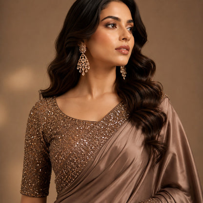 Mocha Royale Silk Saree
