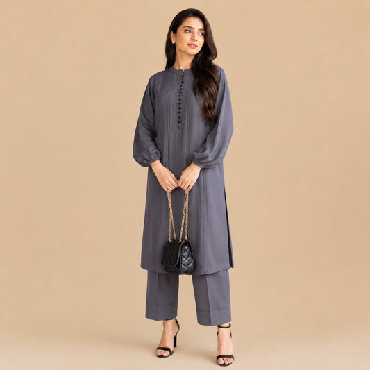 Slate Grace Cotton Kurta Set
