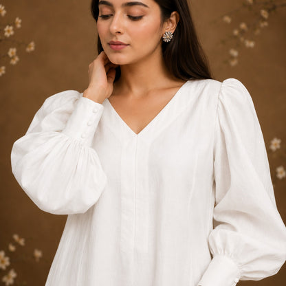 Ivory Bloom Cotton Kurta Set