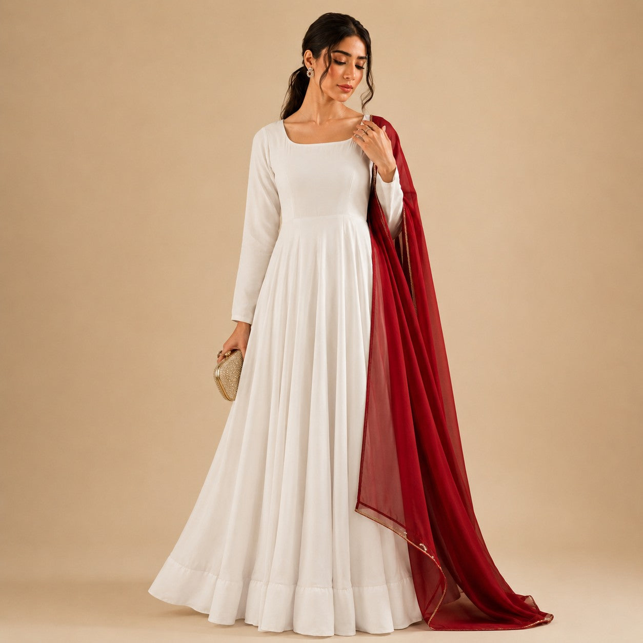 Noor-e-Safaid Anarkali Gown