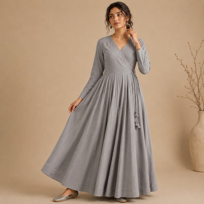 Silver Mist 2 PC Angrakha Frock