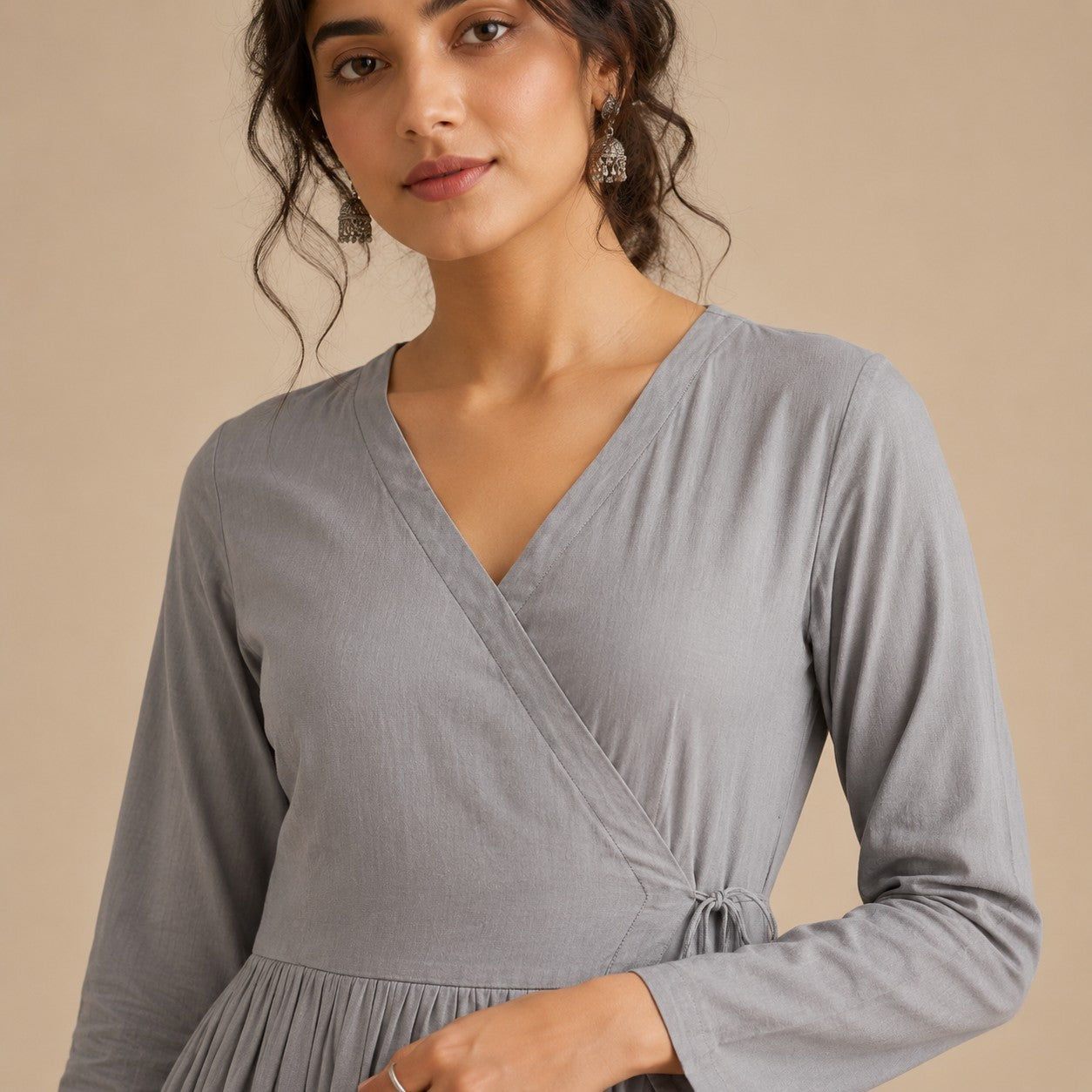 Silver Mist 2 PC Angrakha Frock