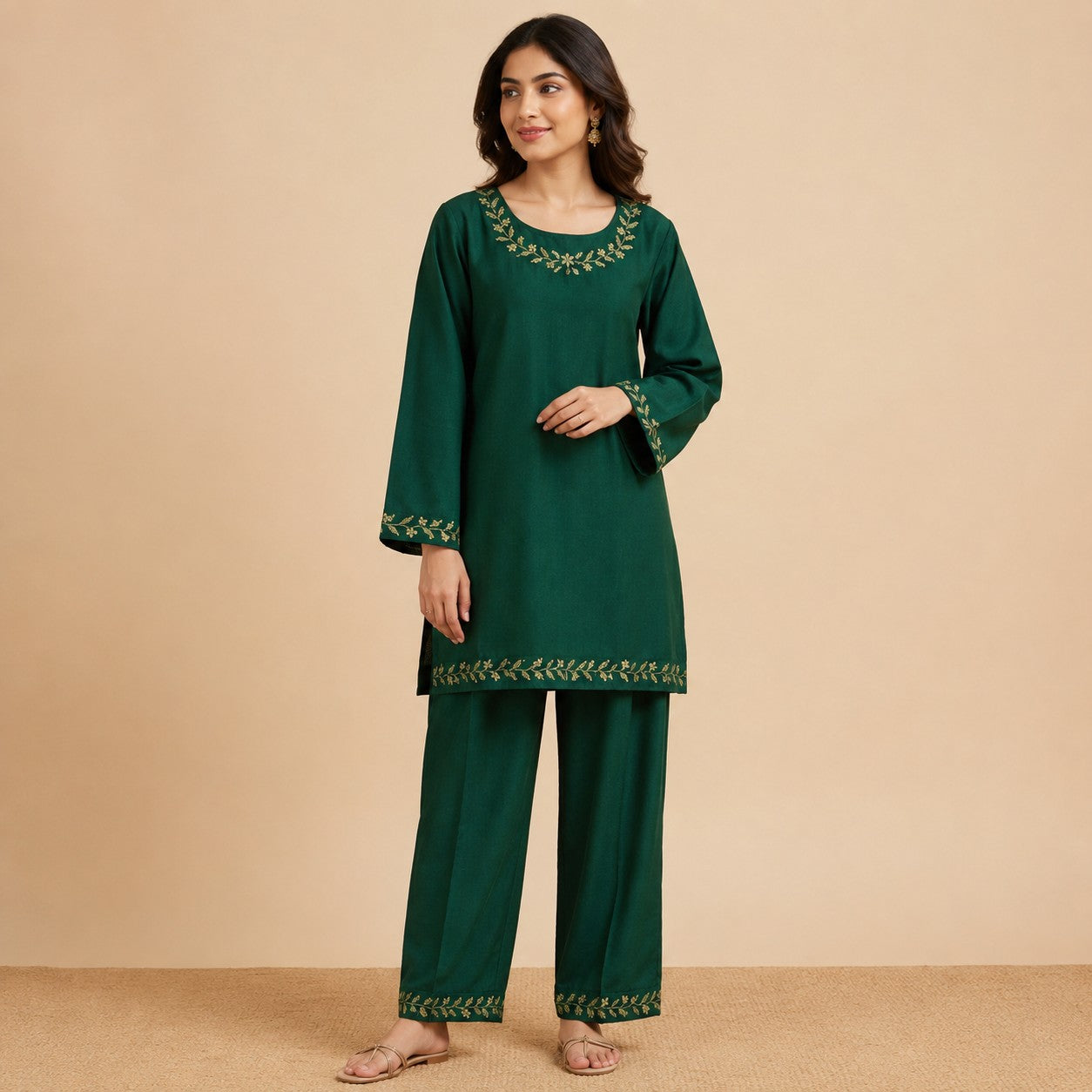 Emerald Whisper Cotton Co-Ord Set