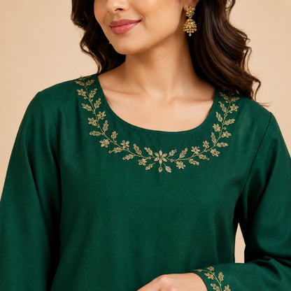 Emerald Whisper Cotton Co-Ord Set