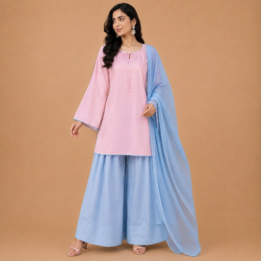 Cotton Candy Sky Sharara Set