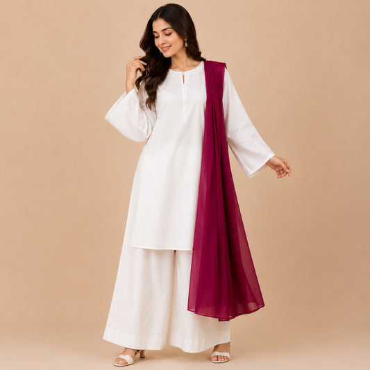 Ivory Grace Cotton Suit