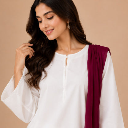 Ivory Grace Cotton Suit