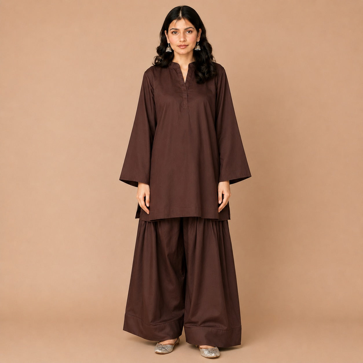 Mocha Farshi Shalwar Set