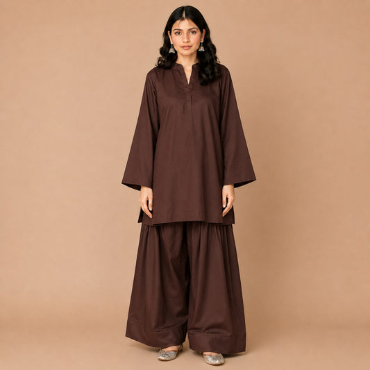 Mocha Farshi Shalwar Set