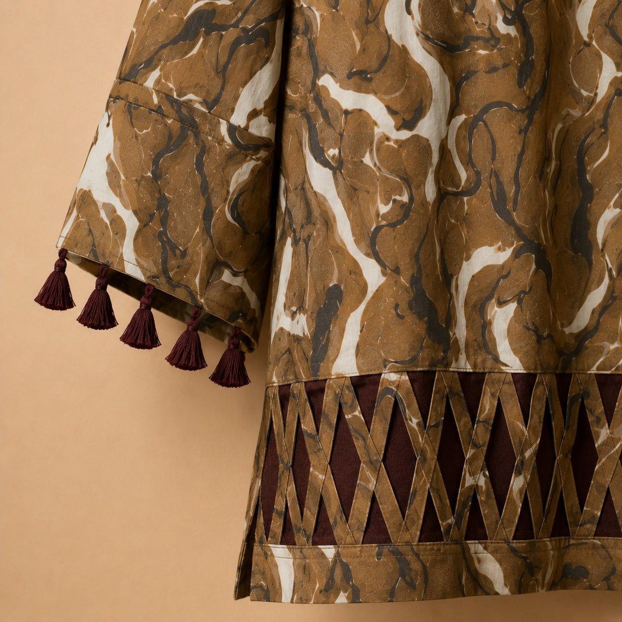 Mocha Marble Printed Kurta