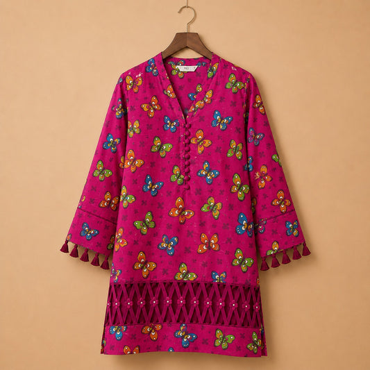 Butterfly Bloom Printed Kurta