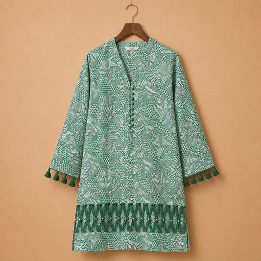Emerald Geo Lawn Kurta