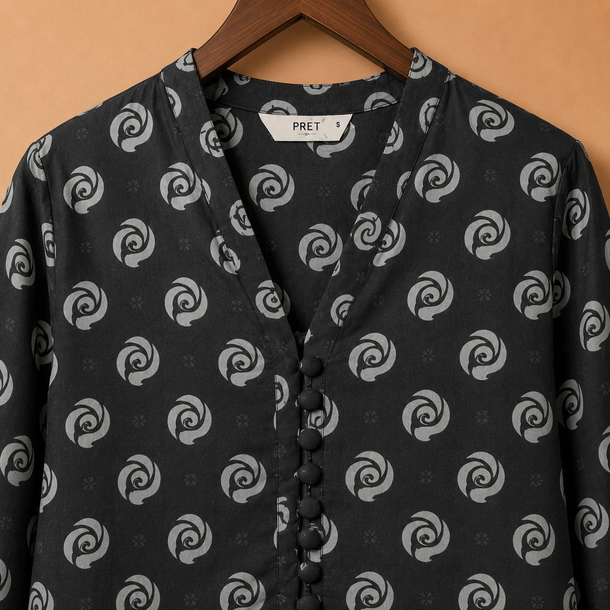 Midnight Swirl Printed Lawn Kurta