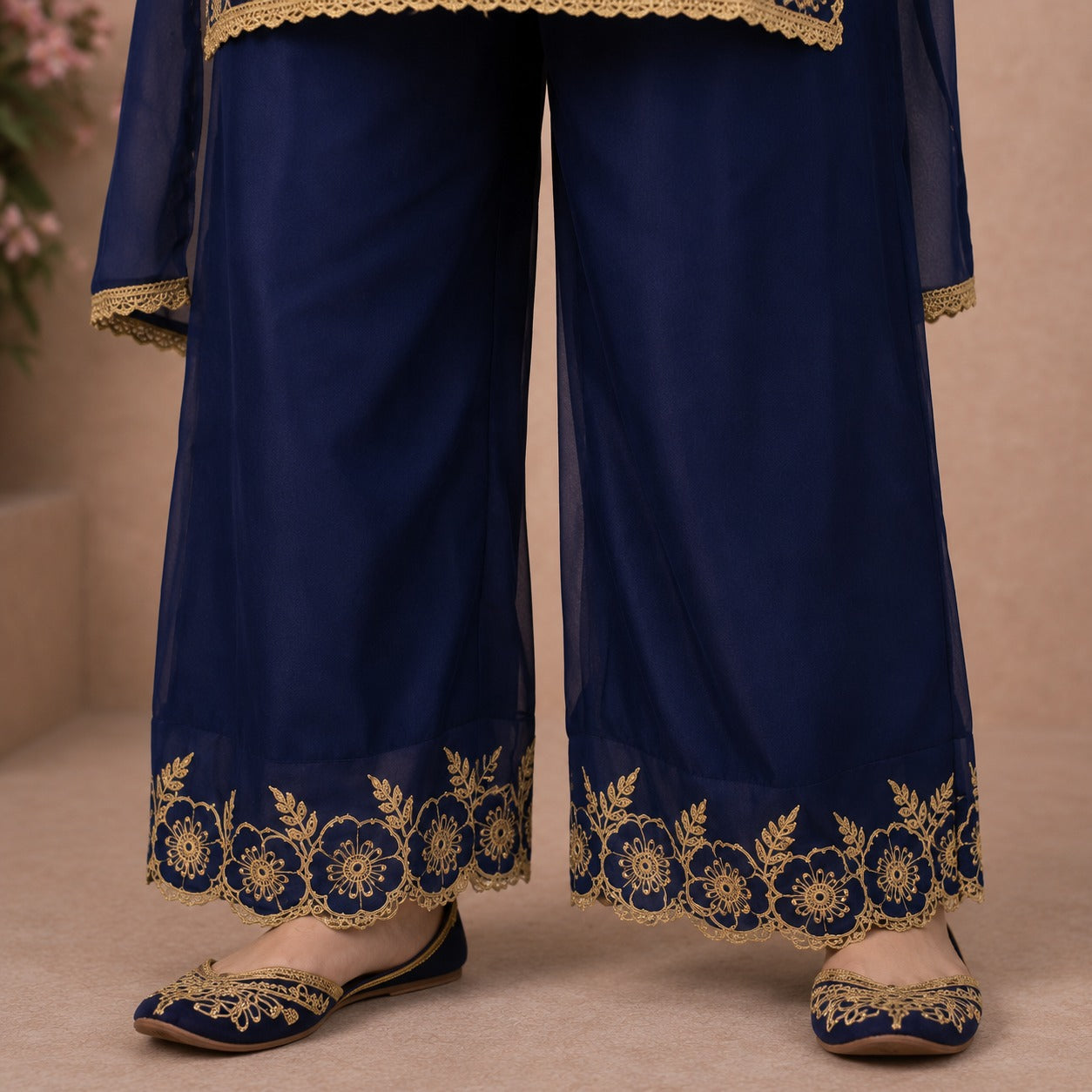 Midnight Azure Embroidered Co-ord Set