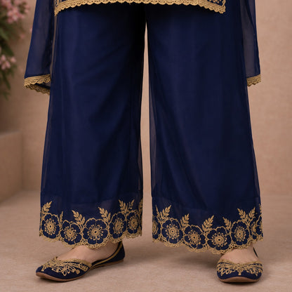 Midnight Azure Embroidered Co-ord Set