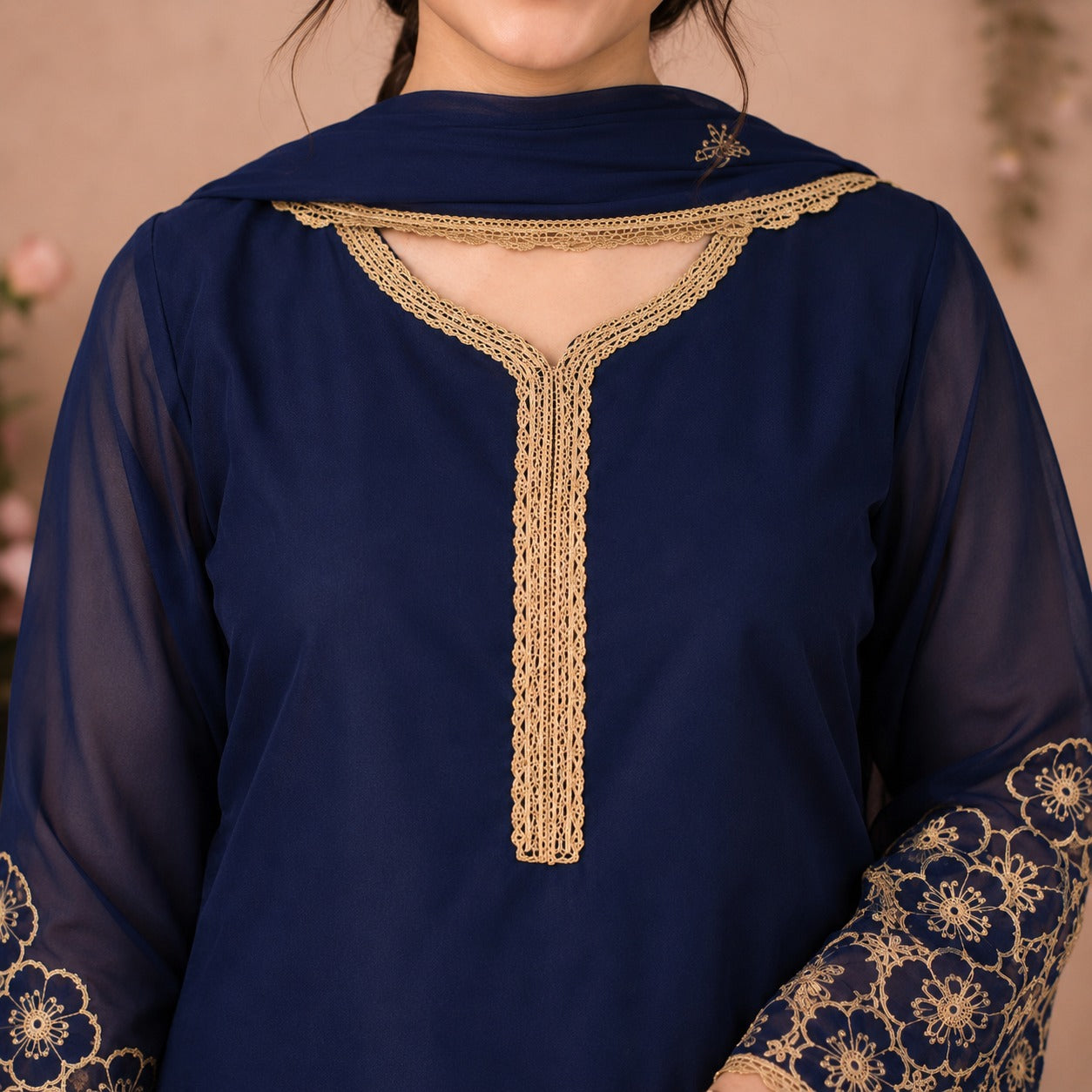 Midnight Azure Embroidered Co-ord Set
