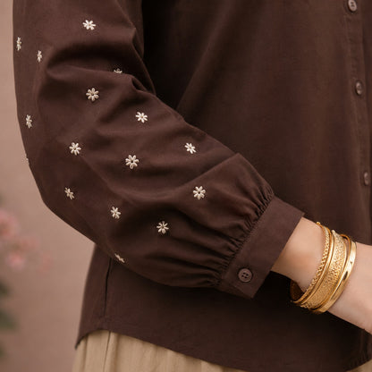 Earthy Blossom Tiered Maxi Skirt