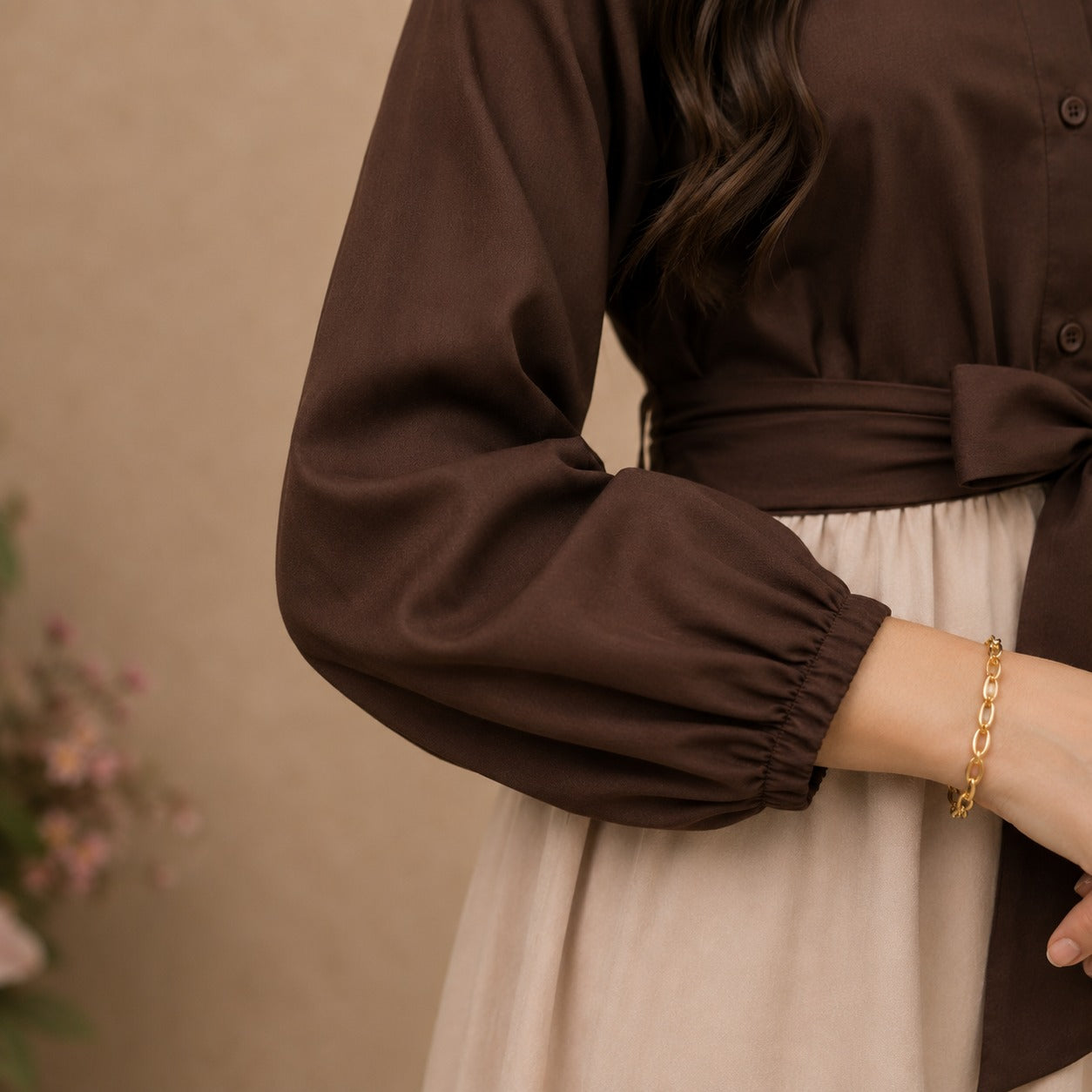 Sienna Mocha Two-Tone Maxi Dress