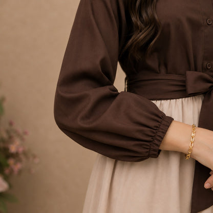 Sienna Mocha Two-Tone Maxi Dress