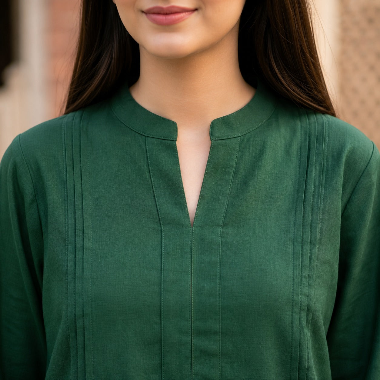 Emerald Green Premium Cotton Kurta for Women | ZK Fitss