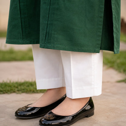 Emerald Green Premium Cotton Kurta for Women | ZK Fitss