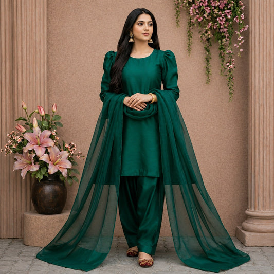 Classic Emerald Punjabi Suit
