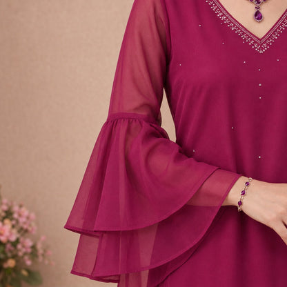 Fuchsia Grace Embroidered Co-Ord Set
