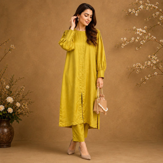 Mustard Muse Cotton Kurta Set