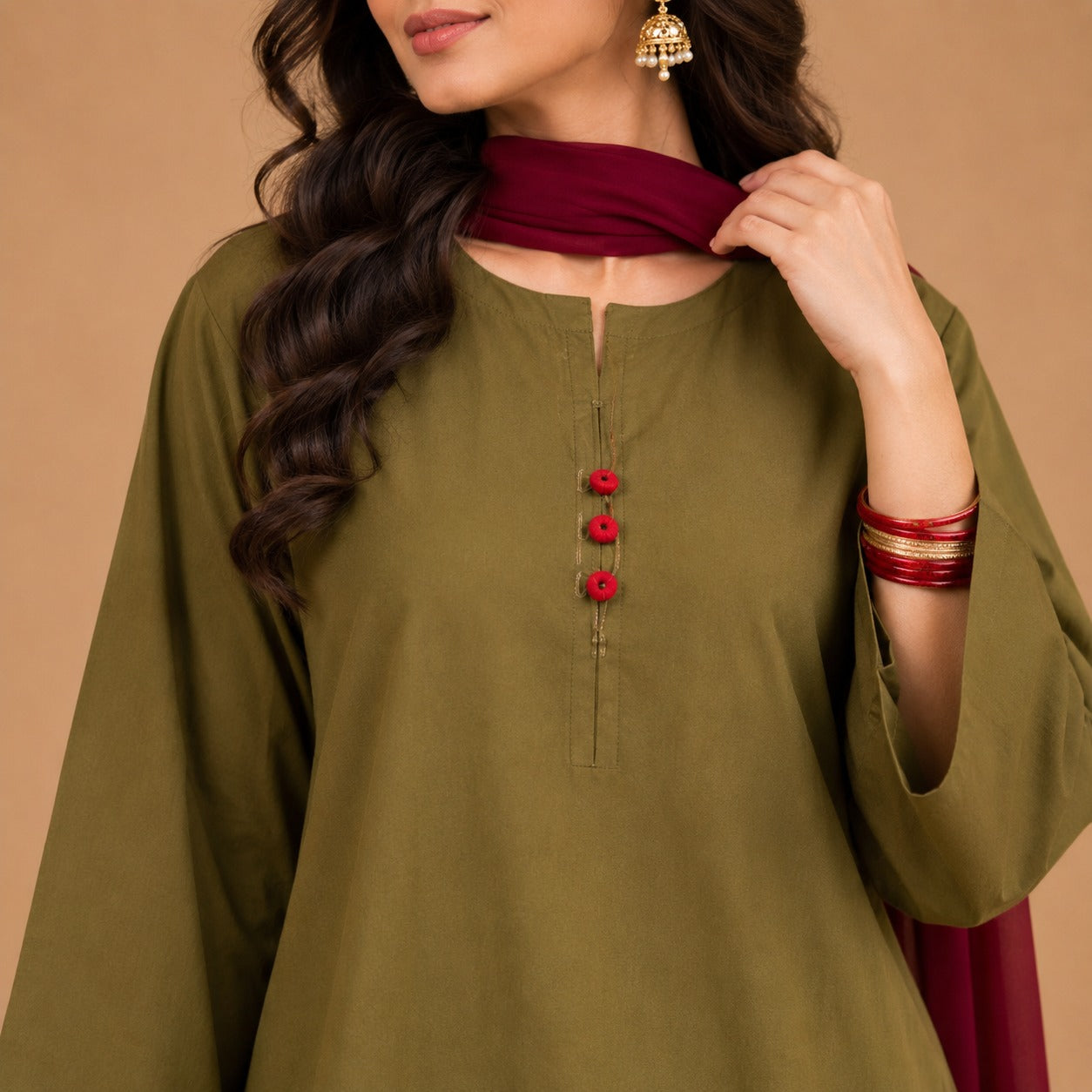 Olive Rouge Cotton Co-Ord Set