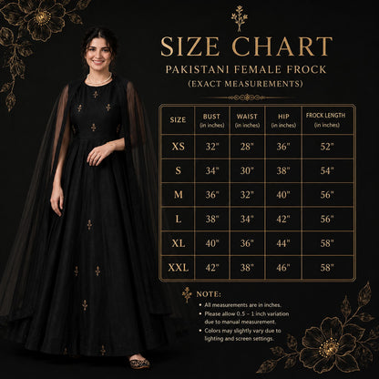 Midnight Noir Cape Sleeve Anarkali Gown Set