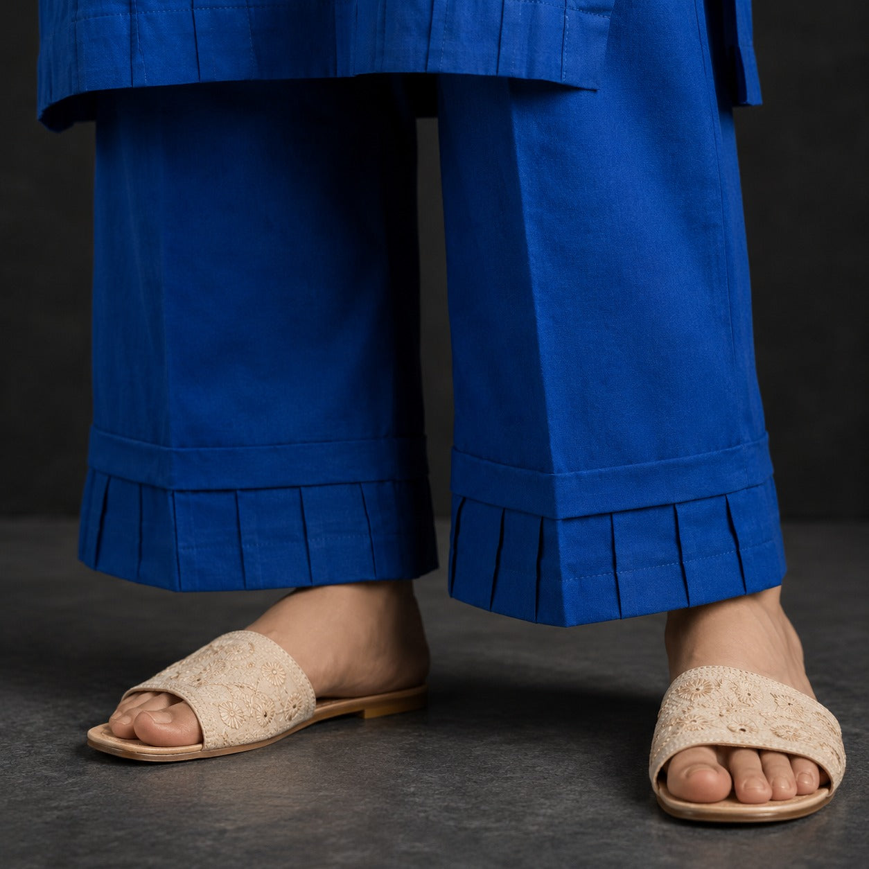 Azure Grace Pintuck Cotton Suit