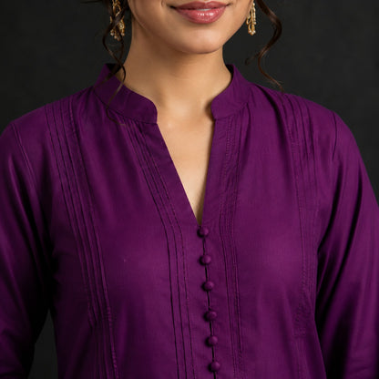 Royal Plum Elegance Women's 3-Piece Kurta Set